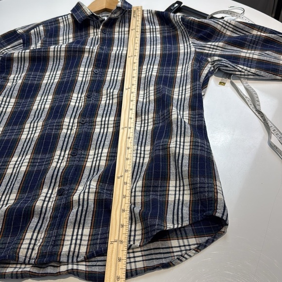 Frank and Oak Plaid Blue Long Sleeve Casual Shirt Size Large - Picture 6 of 7
